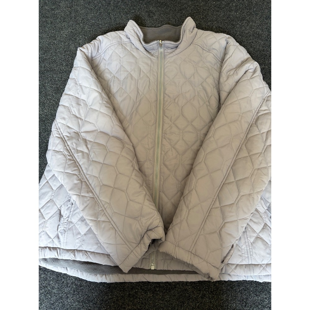 Below Zero by Rothschild Quilted Fleece Lined Jacket Lavender Grey Womens 3X